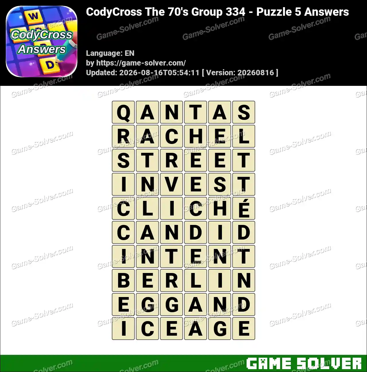 CodyCross The 70’s Group 334 – Puzzle 5 Answers